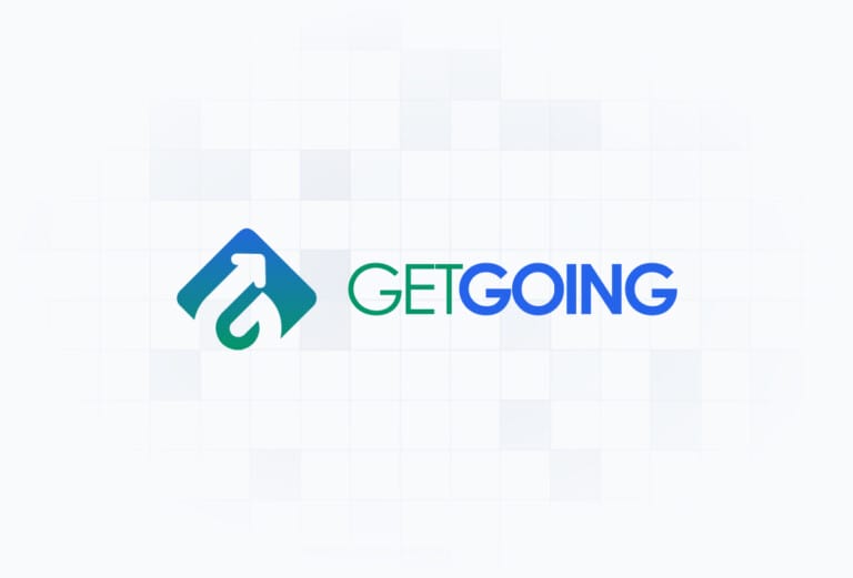 A decorative image presenting a GetGoing Cloud application logo